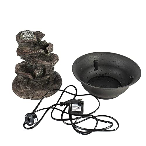 Unbothered Lifestyle Tabletop Water Garden Fountain with LED Light, Fountain Indoor Decoration – Meditation Tabletop Waterfall W/Submersible Pump