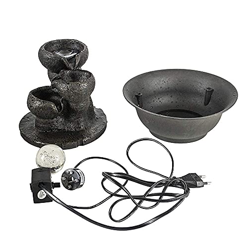 Unbothered Lifestyle Tabletop Water Garden Fountain with LED Light, Fountain Indoor Decoration – Meditation Tabletop Waterfall W/Submersible Pump