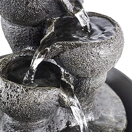 Unbothered Lifestyle Tabletop Water Garden Fountain with LED Light, Fountain Indoor Decoration – Meditation Tabletop Waterfall W/Submersible Pump